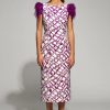 Wholesale Moskada Moskada Caster Print Feather Sleeve Dress | Ribbon Rouge - Ireland Purple