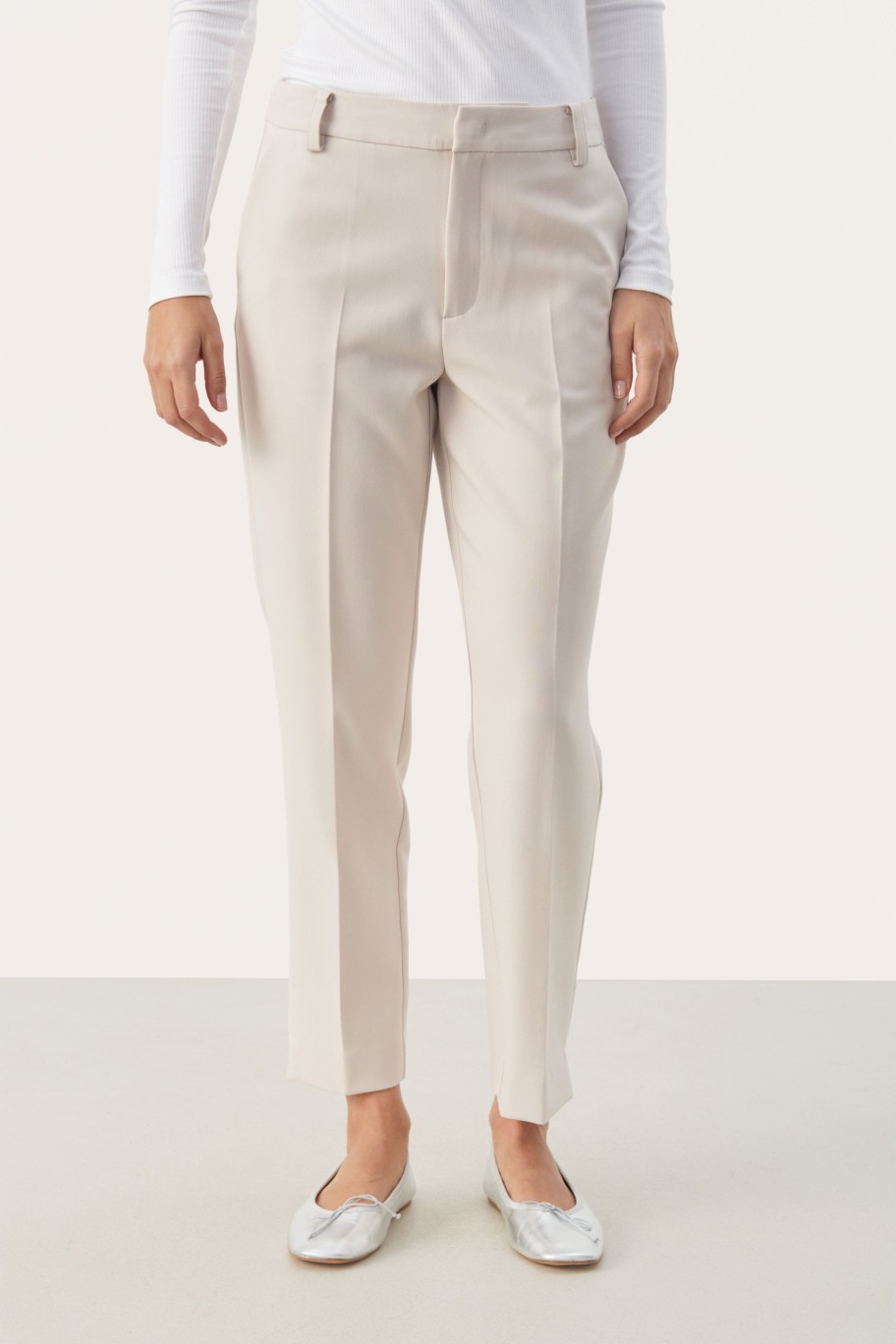 Wholesale Part Two Part Two Urbana Trousers | Classic Ankle-Length Smart Trousers For Women Off White