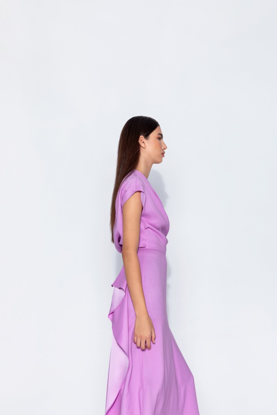 New Kameya Kameya Frill Back Maxi Dress | Shop Dress For Wedding Lilac