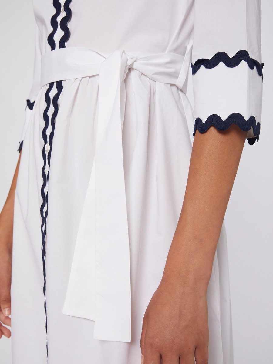 Wholesale Vilagallo Poplin Maxi Shirt Dress | Vilagallo Summer Dresses | Ireland White