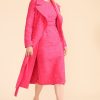 New Caroline Kilkenny Caroline Kilkenny Jules Pink Jacquard Coat Fuschia