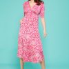 New Onjenu Onjenu Remy Long Sleeve Printed V-Neck Midi Dress | Ireland