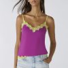 New Oui Oui Jersey Vest Top With Lace Trim | Shop Womens Summer Tops Ireland Purple