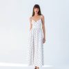 Best Kameya Kameya Dot Print Strappy V-Neck Maxi Dress. | Ribbon Rouge Ecru