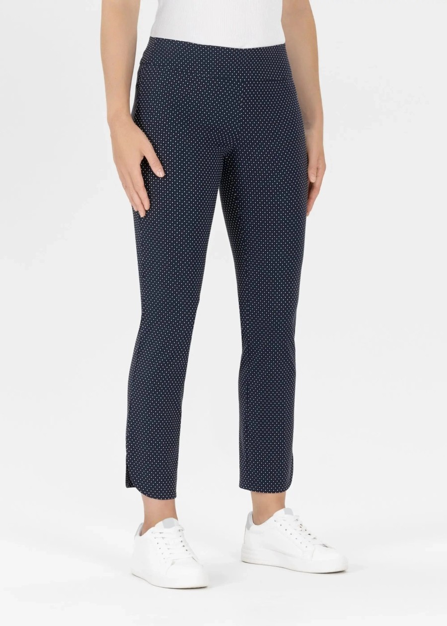 Online Stehmann Stehmann Ina Fine Dot Print Trousers | Women'S Dressy Trousers Ireland Navy