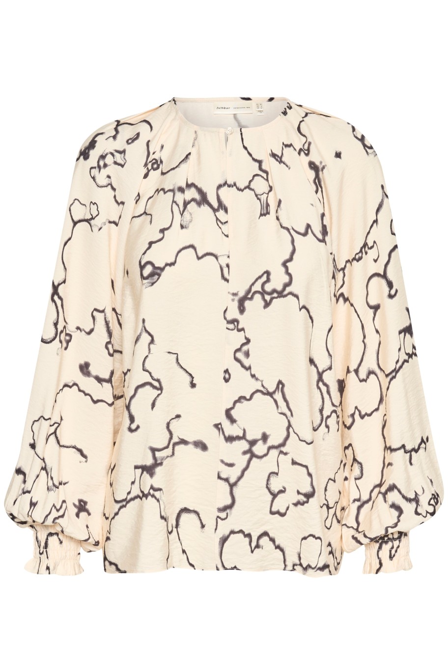 Hot Inwear Inwear Cait Vanilla Print Long Sleeve Blouse | Womens Tops Cream