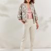 New Summum Summum Beige/Pink Jacquard Print Short Jacket | Ireland Cream