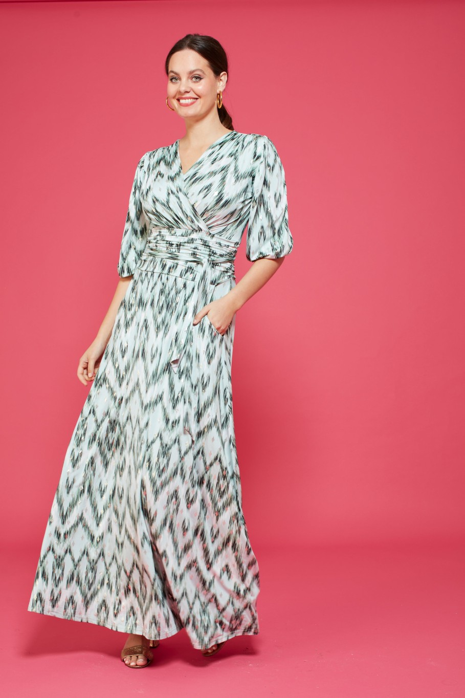 Hot Onjenu Onjenu Deborah Maxi Dress | Flattering Summer Dresses Ireland Green