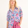 New Molly Bracken Molly Bracken Floral Print Short Sleeve Shirt | Summer Tops Ireland Purple