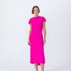 Wholesale Kameya Kameya Fuchsia Draped Open Back Midi Dress | Ribbon Rouge Ireland Fuschia