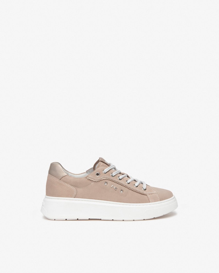 Best Nero Giardini Suede Leather Platform Trainers | Nero Giardini Ireland" Taupe