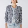 Wholesale Oui Oui Tweed Style Woven Boucle Jacket | Women'S Cardigans Ireland Blue