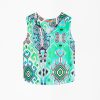 New Vilagallo Vilagallo Tribal Print Top | Women'S Sleeveless Tops Ireland Turquoise