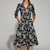 Best Moskada Moskada /White Rise Print A-Line Dress | Ribbon Rouge Black