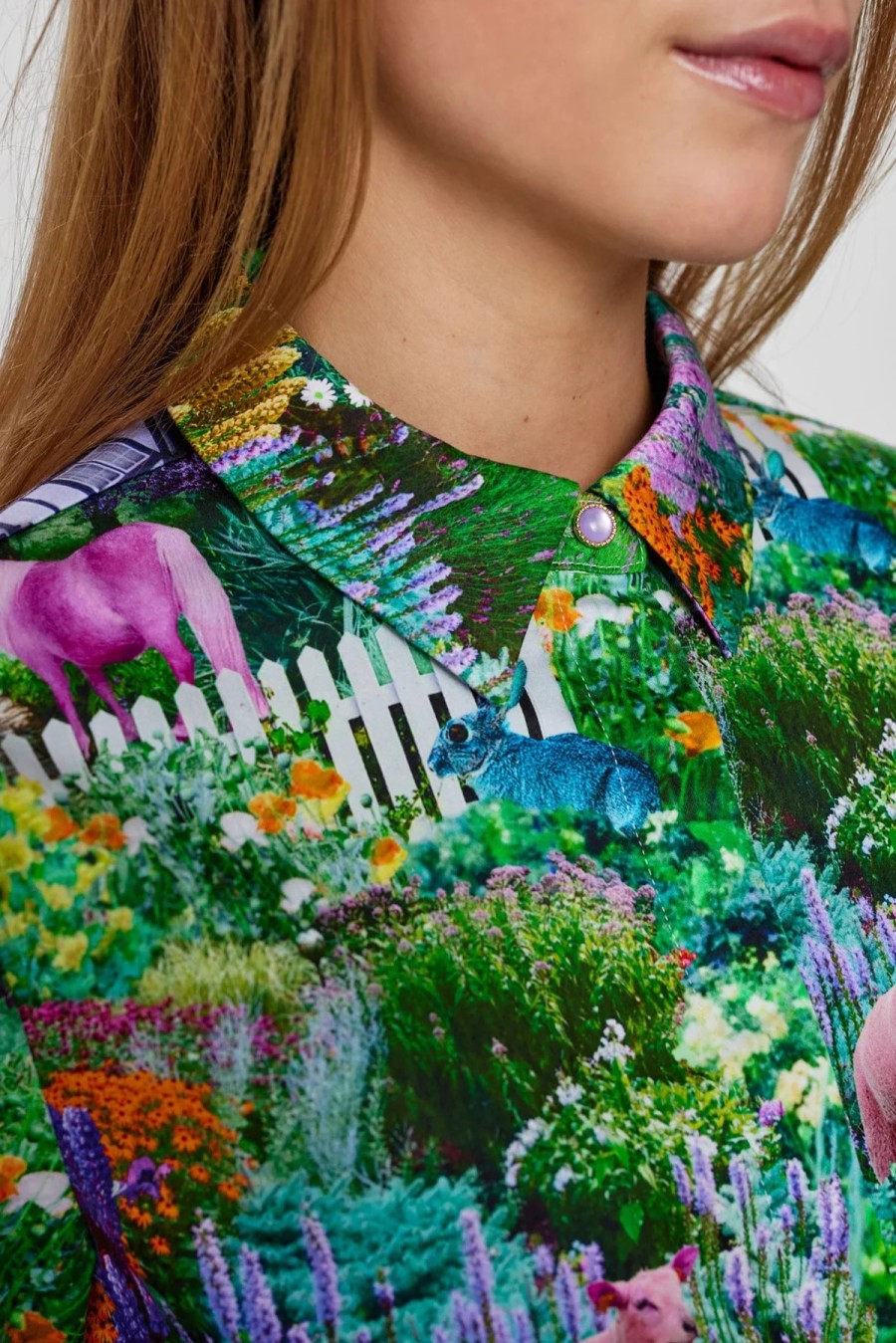 New Numph Numph Nuatlas Cottage Garden Print Shirt | Funky Womens Shirts Ireland Green