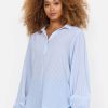 Best Soyaconcept Soyaconcept Dione: Organic Cotton Striped Shirt | Ribbon Rouge Blue