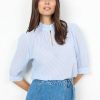 New Soyaconcept Soyaconcept Dione Stripe Blouse | Shop Womens Organic Cotton Top Blue