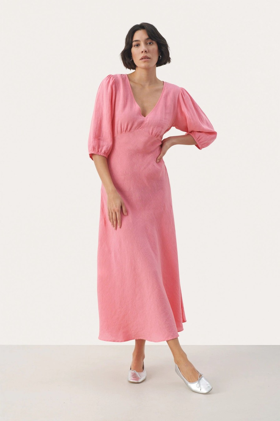 Hot Part Two Part Two Long Sleeve Midi Dress | Women'S Dresses Ireland Pink