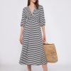 Hot Vilagallo Blue & White D Midi Dress | Women'S Daytime Dresses Ireland Stripe