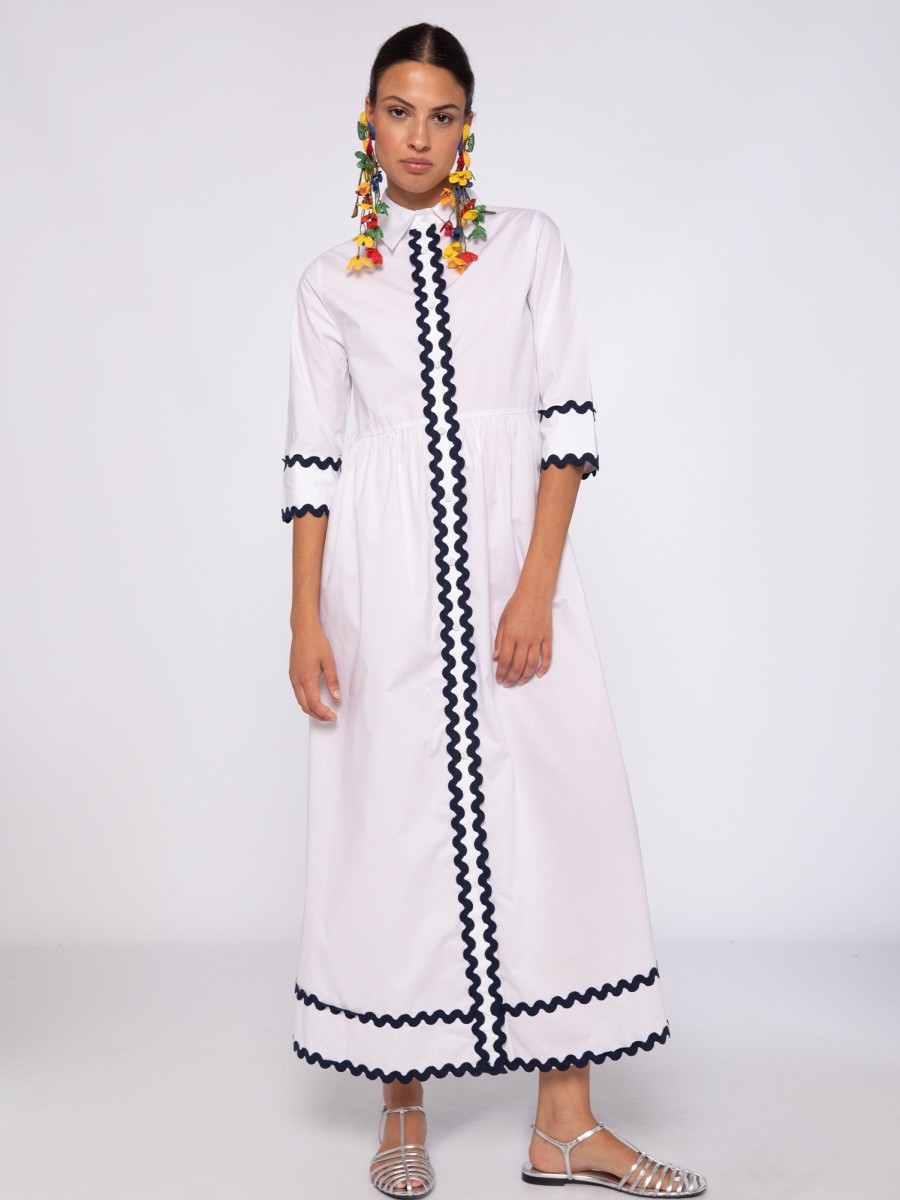 Hot Vilagallo Poplin Maxi Shirt Dress | Vilagallo Summer Dresses | Ireland White