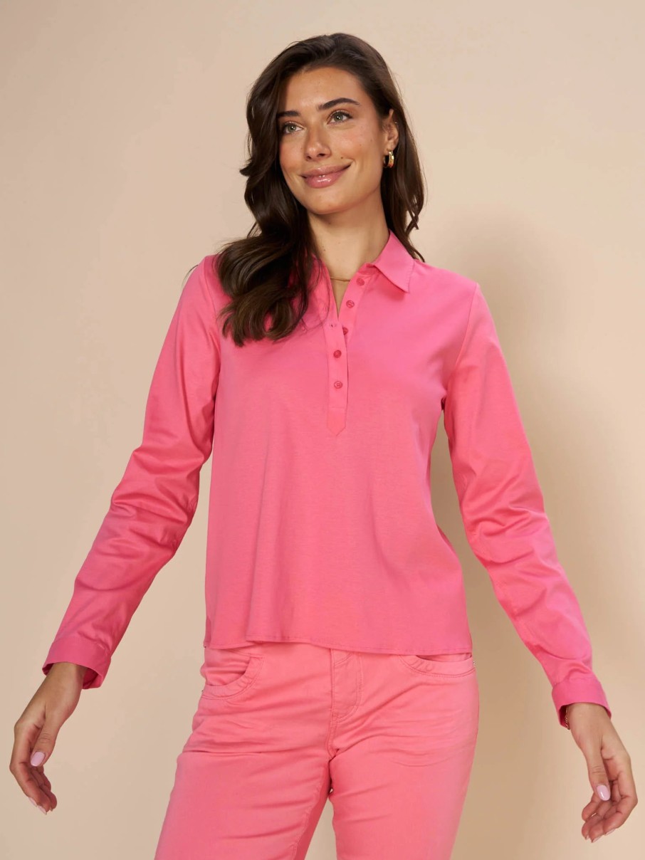 Wholesale Mosmosh Shop Pink Mos Mosh Stretch Cotton Top | Women'S Tops | Ireland Rose