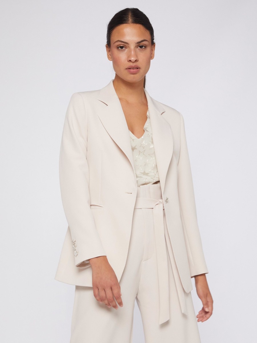 New Vilagallo Vilagallo Cream Blazer With Star Buttons | Shop Womens Blazers Ireland Off White