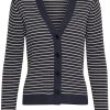 New Part Two Part Two Flicka Stripe Cardigan | V-Neck Cardi For Women Navy/White