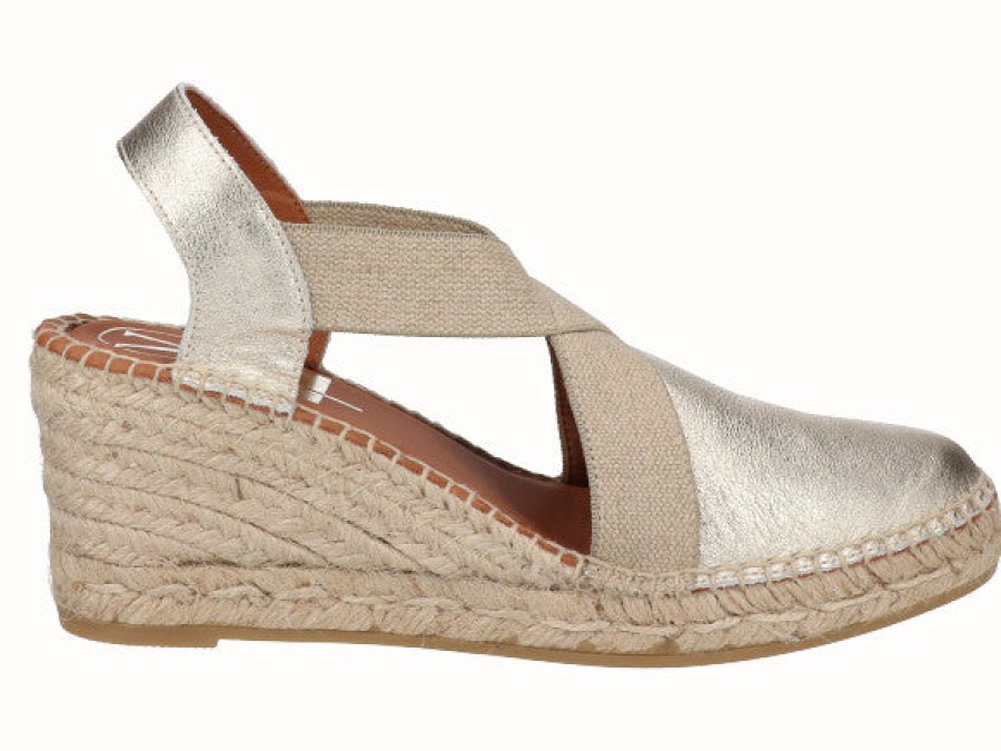 Wholesale Viguera Viguera Gold Wedge Espadrille Sandals | Summer Footwear Ireland Sahara