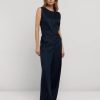 New Summum Summum Linen Wide Leg Trousers | Women'S Summer Trousers Ireland Navy