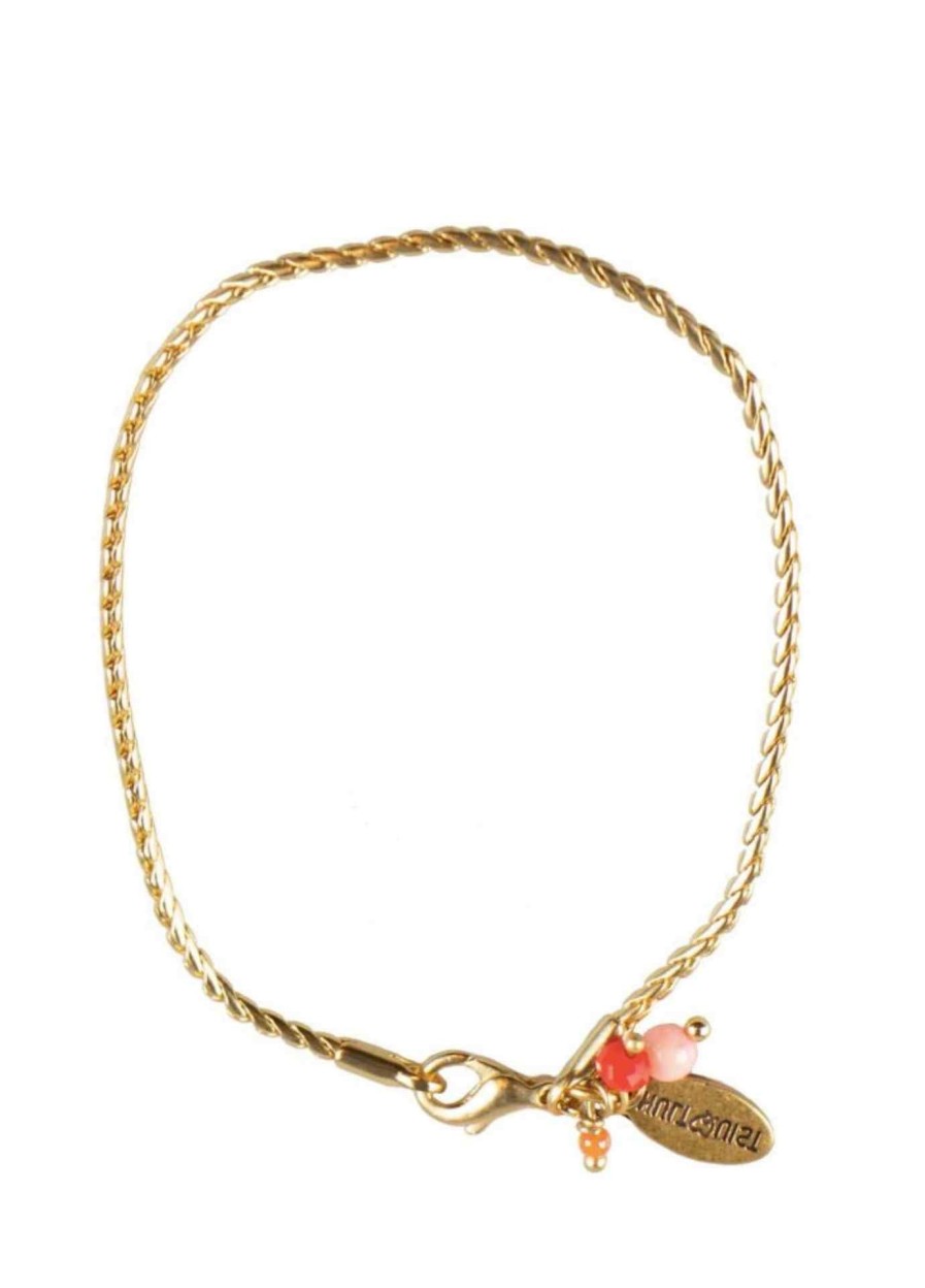 Online Hultquist Hultquist Gold Plated Pink Semi-Precious Charm Bracelet | Ribbon Rouge