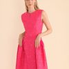 Wholesale Caroline Kilkenny Hazel Floral Jacquard Midi Dress By Caroline Kilkenny | Ribbon Rouge Fuschia